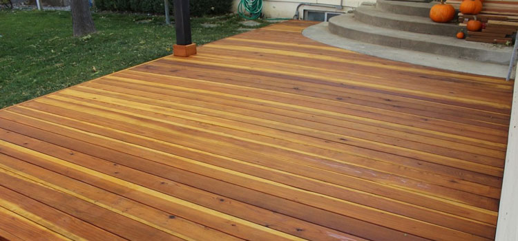 Smooth Redwood Decking in San Gabriel, CA